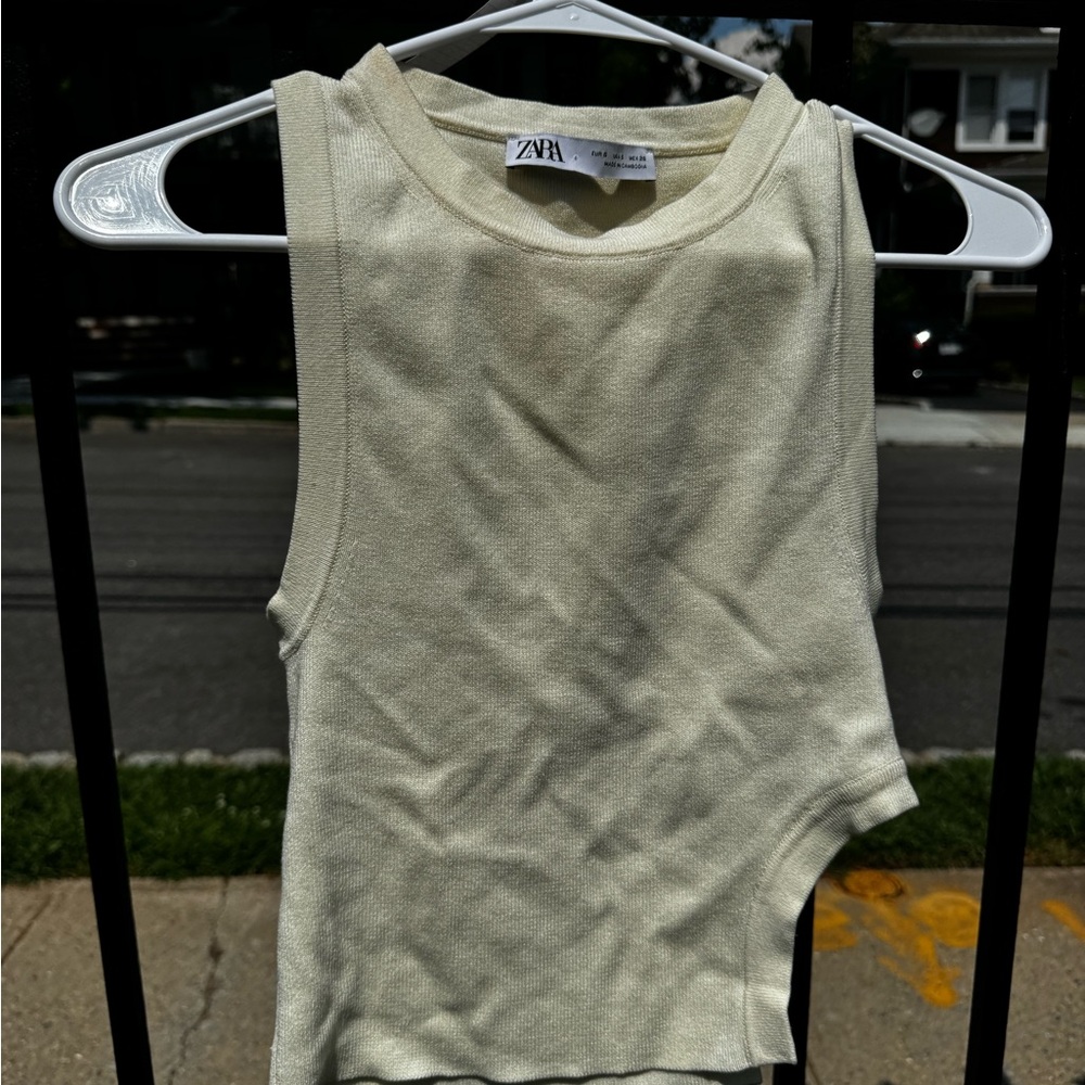 Zara Off-White Tank Top
